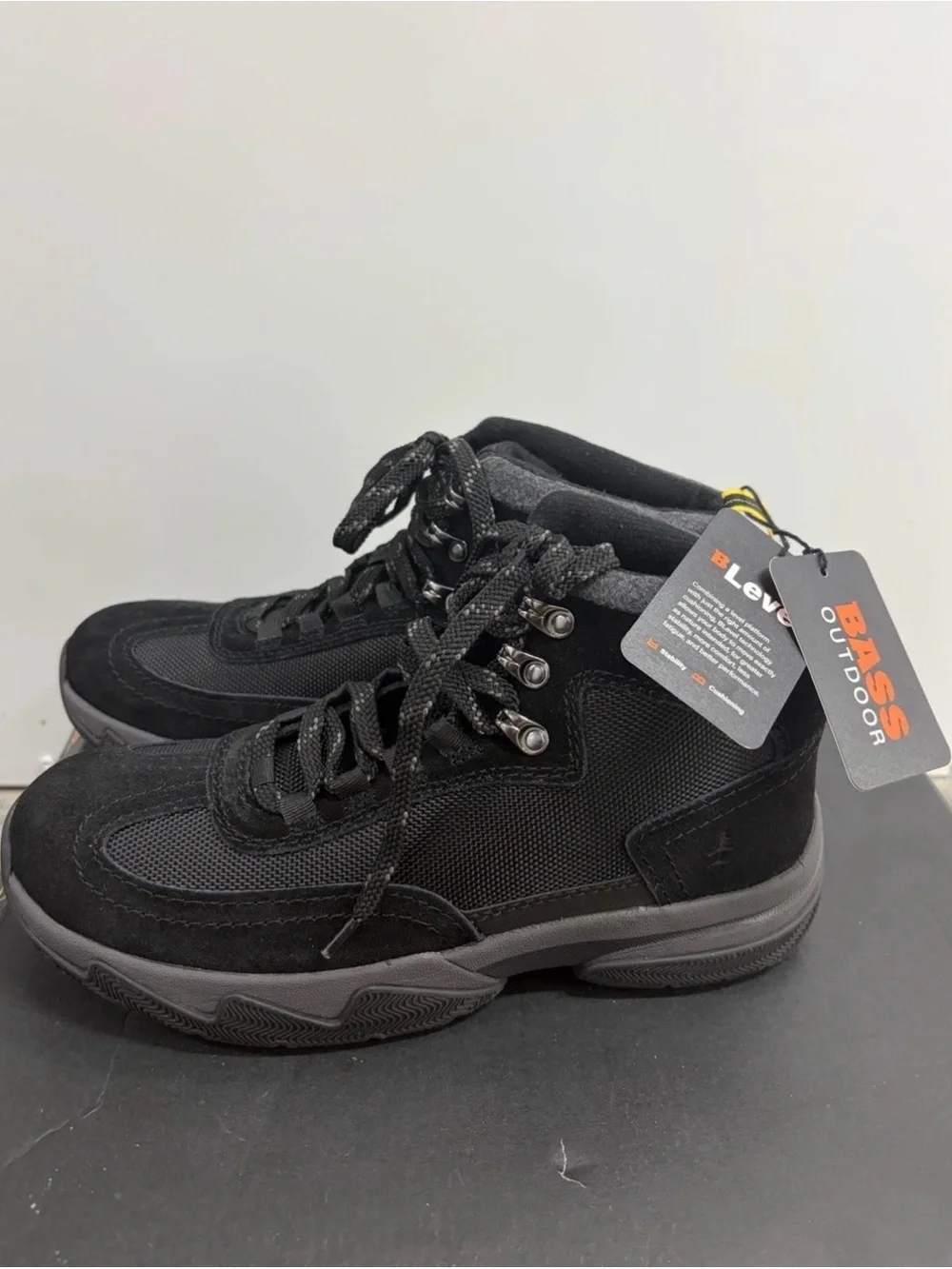 NWT BASS Outdoor Men's Black Trail Boots